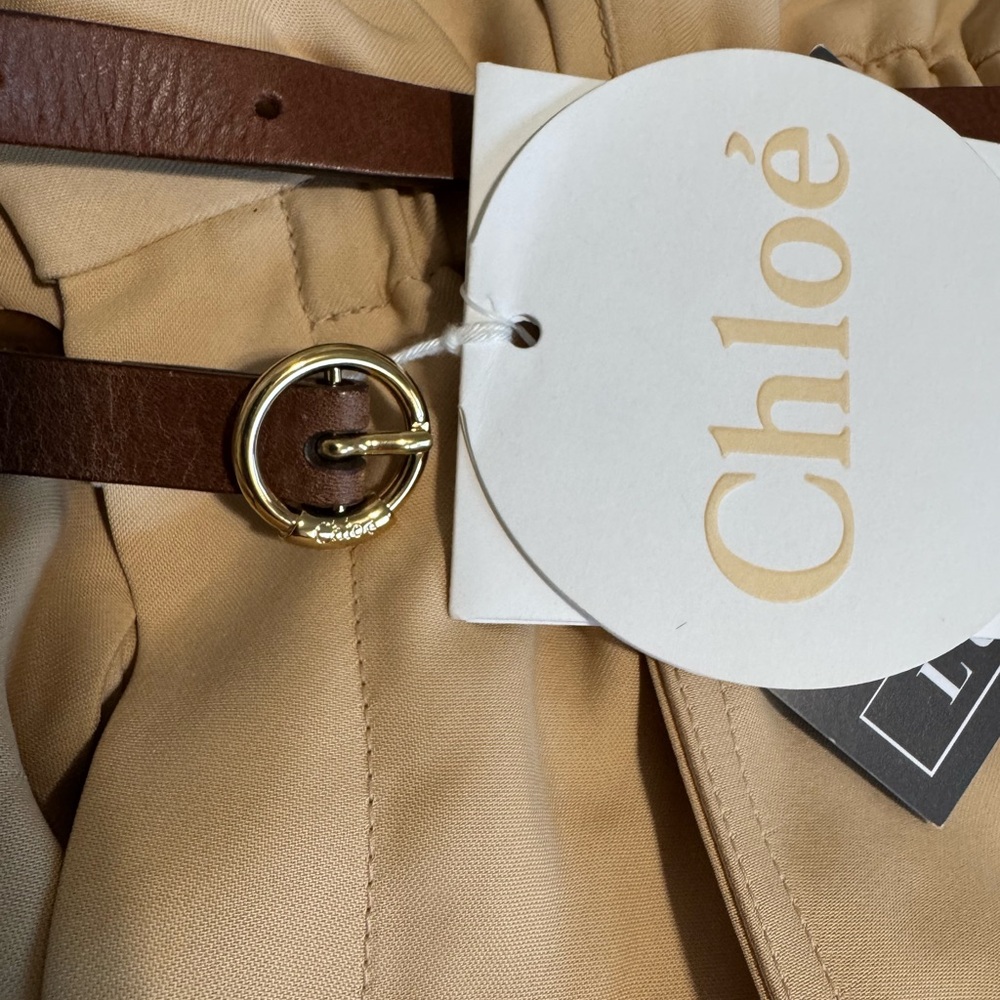 Chloé Tan Trousers with Brown Belt - Picture 3 of 5